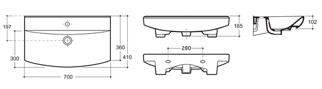 Lavoar Keramin Clermont 70 white