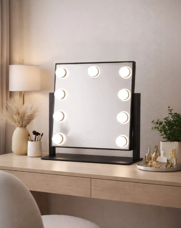 Oglindă de masă LED 25x37cm 9x1W neagră