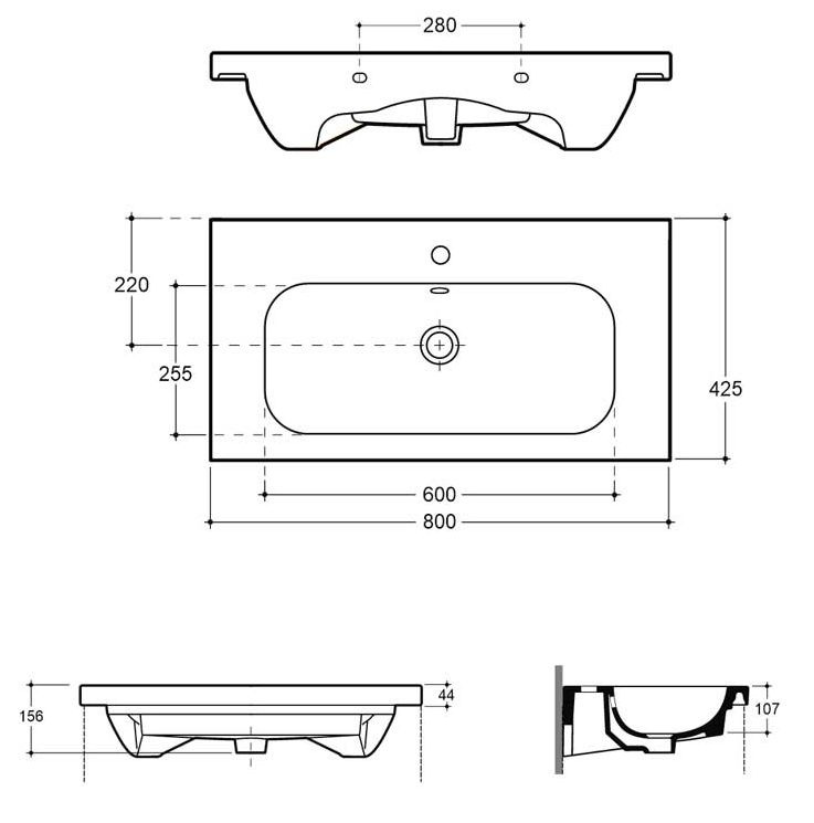 Lavoar Keramin Eridan 80 FS 1c white