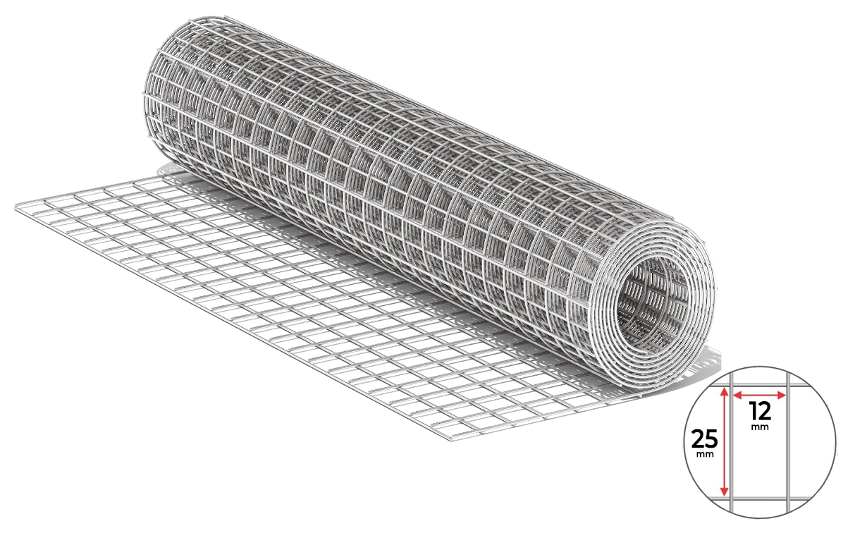 Сетка сварная оцинкованная 12.7*25.4 D-1.4 H1