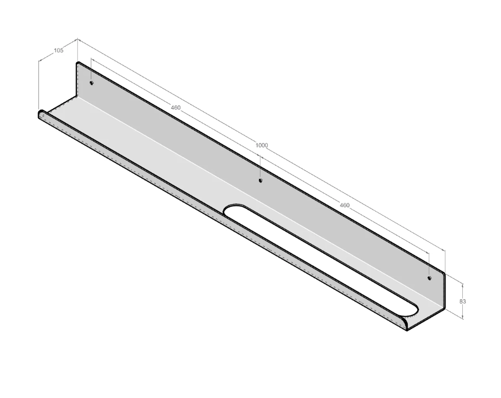 Вешалка для полотенец с полкой Daske Mirage TR/M-0720WL белый правый