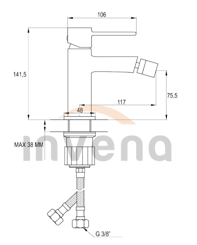Baterie pentru bideu Glamour Trend Black BB-02-004 