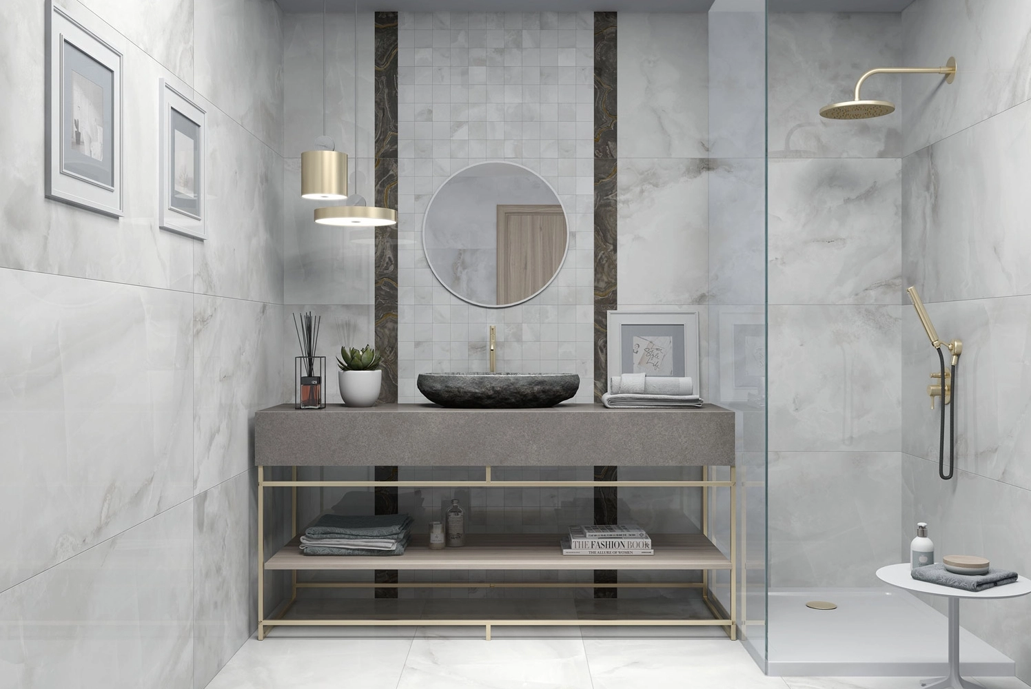 Gresie Sassari 60x120 pearl mat