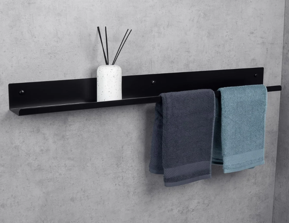 Вешалка для полотенец с полкой Daske Mirage TR/M-0713BL черный левый