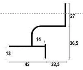 Профиль теневого шва AST201B PP 2500мм