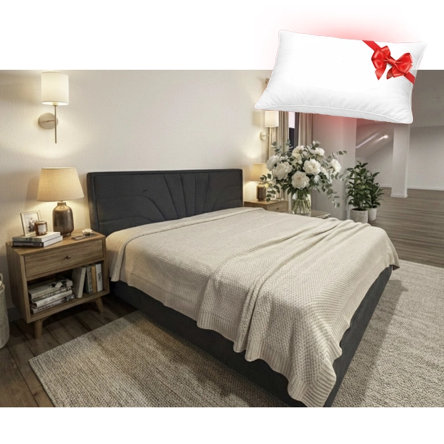 Кровать Oxana Modern stofa Glow 19 160x200 + подарок подушка