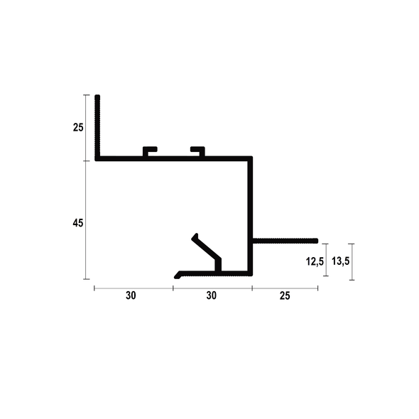 Profil aluminiu AST30B PP 2500mm 