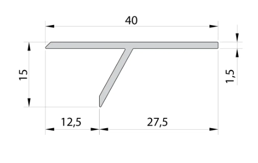 Алюминиевый профиль/ плинтус F2.10 10мм 3м
