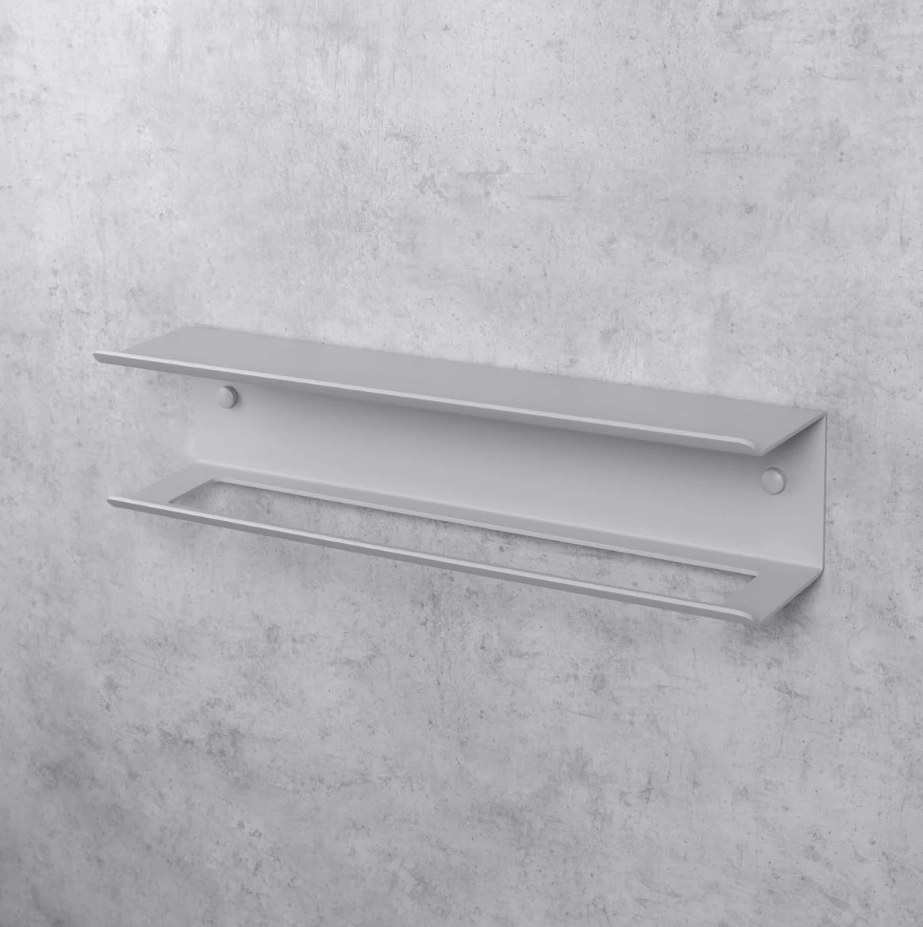 Вешалка для полотенец с полкой Daske Pody TR/PY-0645G серый