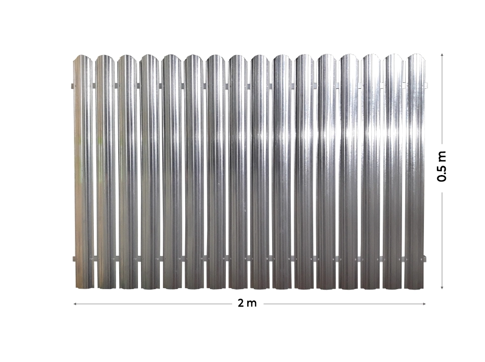 Штакетный металлический забор  H-0.5  0.45 