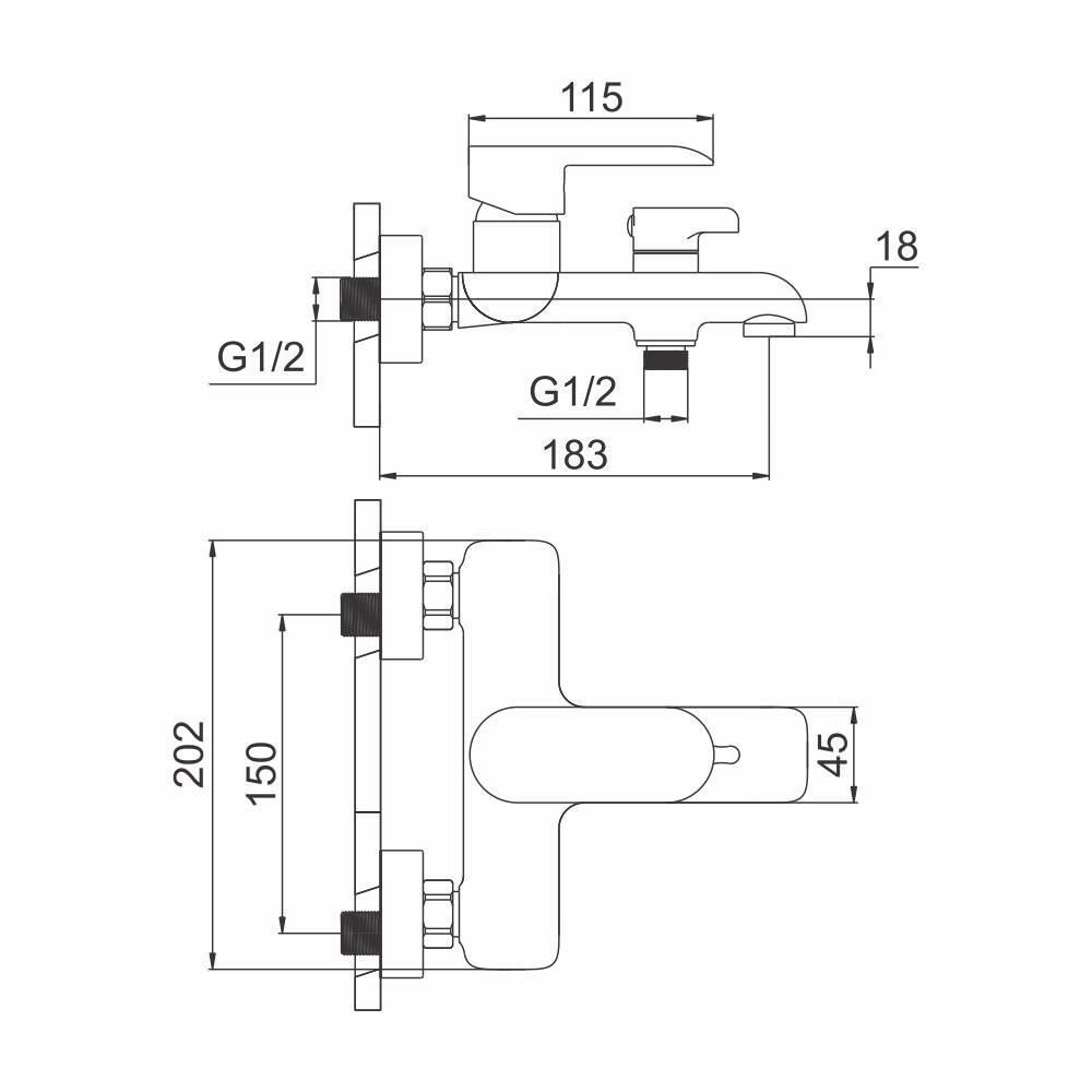 Смеситель для ванны Mateco Neve 116590