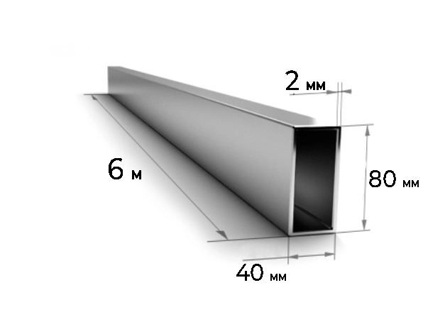 Țeavă profil 40*80*2mm