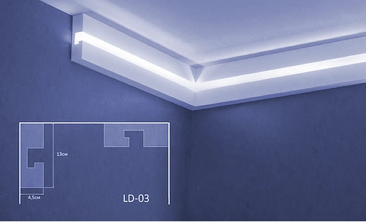 Потолочный плинтус XPS LD-03 130*45*2000 