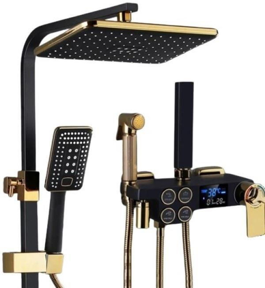 Душевая система Miscellaneous Black with Gold 8003