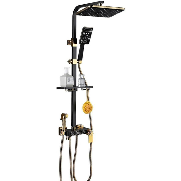 Душевая система Miscellaneous Black with Gold 8003