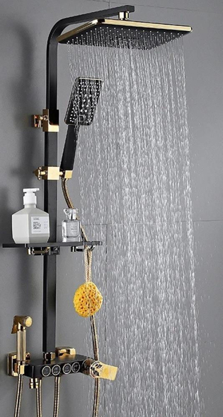 Душевая система Miscellaneous Black with Gold 8003