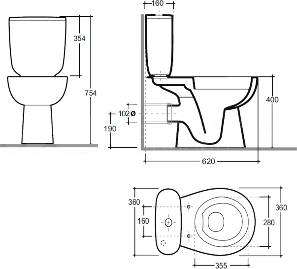 Vas WC Keramin Golf-R GS alb 2c