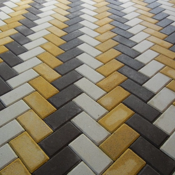 Брусчатка КИРПИЧ 4см желтая