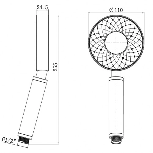 Душевая лейка Rubineta Luna 622143B 