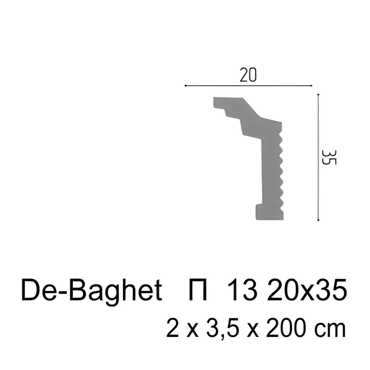 Plintă pentru tavan P 13, 20x35x2000mm