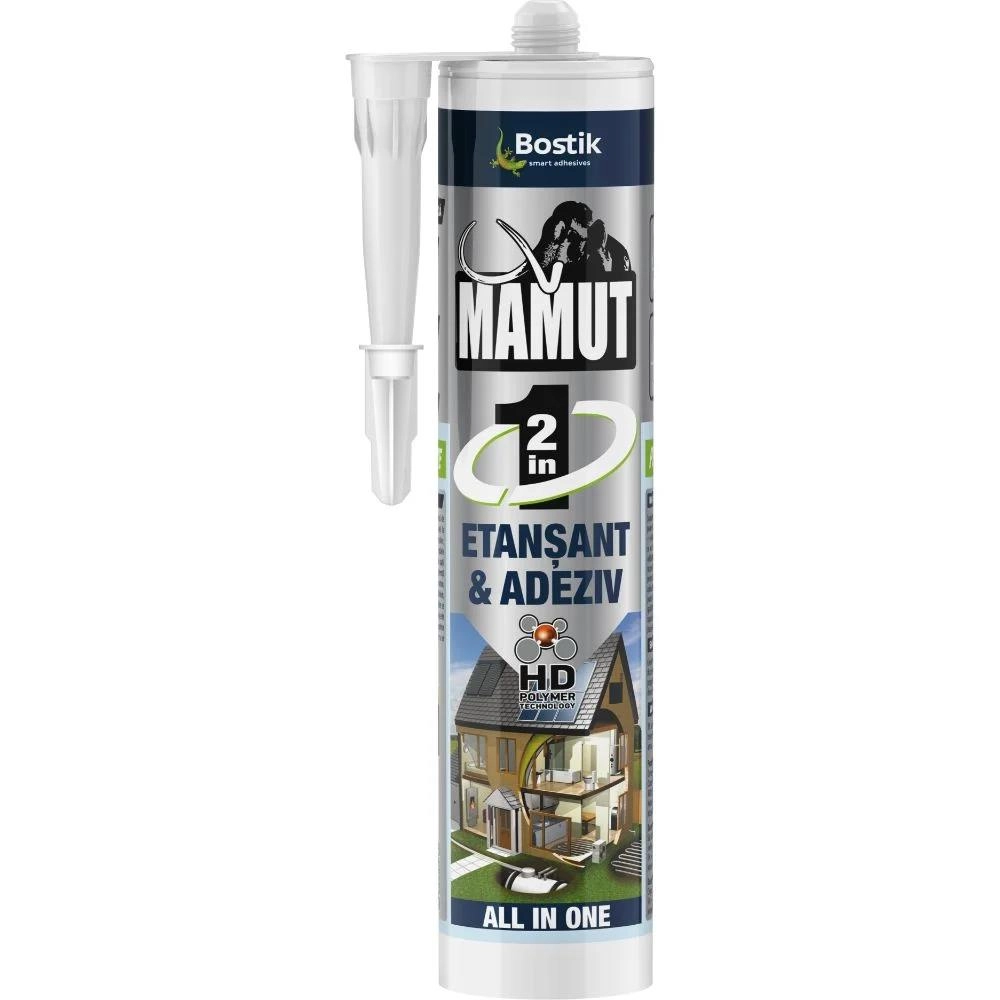 Etanșant și adeziv Mamut 2în1 negru 290ml