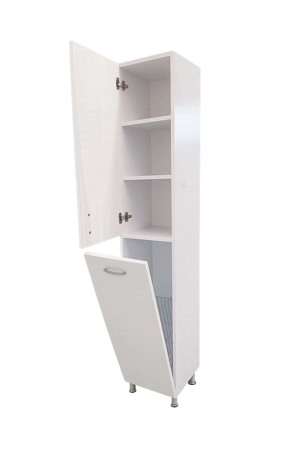 Шкаф-пенал 1800x350 с корзиной