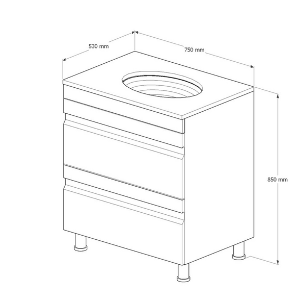 Mobilier pentru baie Viscon 75 New white  1512138 