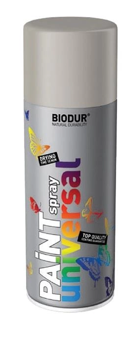 Спрей краска Biodur 400ml 9006 серебро