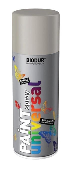 Спрей краска Biodur 400ml 9006 серебро