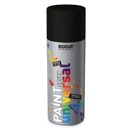 Спрей краска Biodur 400ml чёрный мат 9005