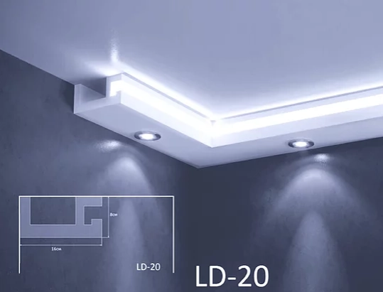 Потолочный плинтус XPS LD-20  80*160*2000 