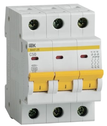Întrerupător automat IEK BA47-29 3P 4.5kA 50A 02543