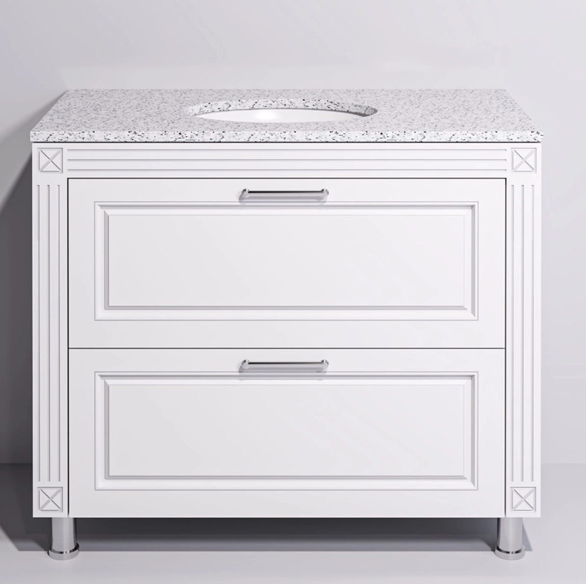 Шкаф под умывальник Napoleon 100 серебристый белый 1512172 