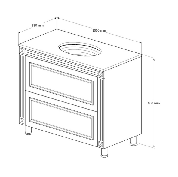 Mobilier de baie Napoleon 100 alb argint 1512172 