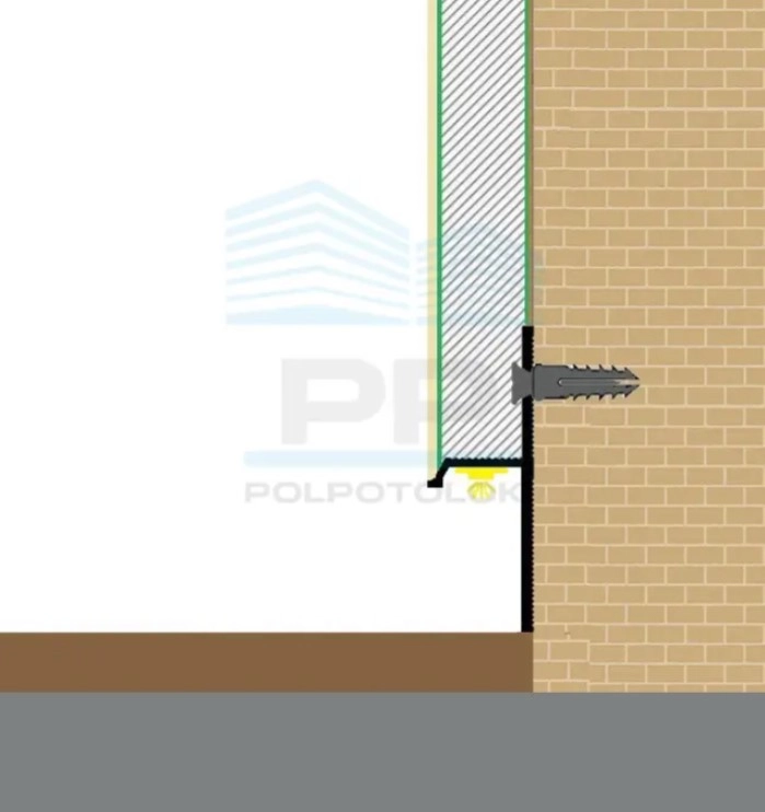 Плинтус скрытого монтажа ASP102B PP 2600мм 