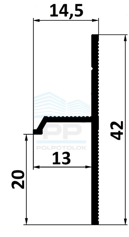 Плинтус скрытого монтажа ASP102B PP 2600мм 