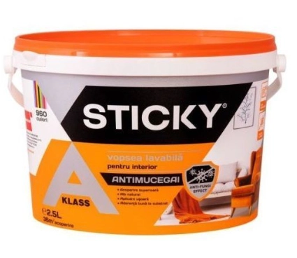 Vopsea superlavabilă antimucegai Sticky 2.5l