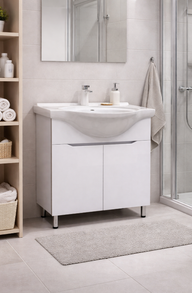 Mobilier de baie Capri 75 + Lavoar Capri 75 white