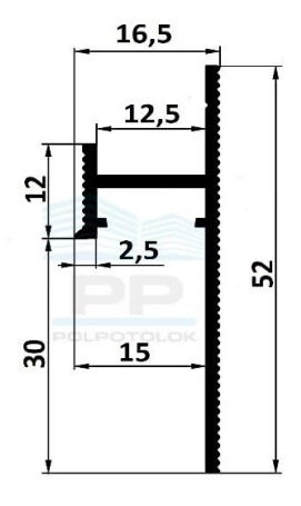 Плинтус скрытого монтажа ASPL130B PP 2600мм 