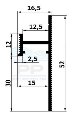 Plintă montare ascunsă ASPL130B PP 2600mm