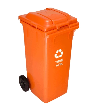 Мусорный бак 120 л оранжевый