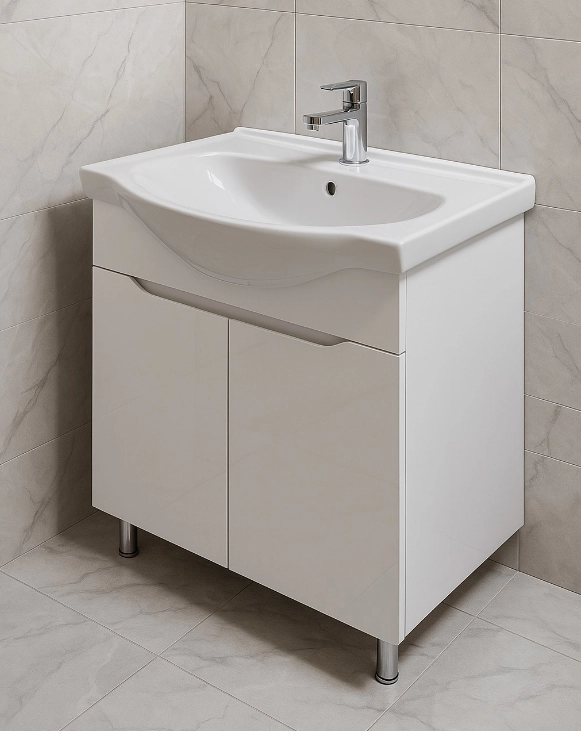 Шкаф под умывальник Nord 75 + умывальник white