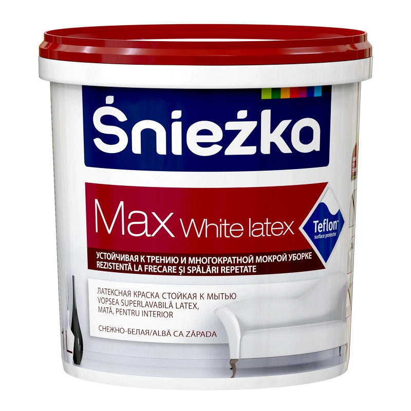 Vopsea-emulsie Sniezka Max White Latex 1l albă